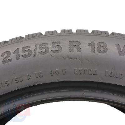 8. 4 x CONTINENTAL 215/55 R18 99V XL WinterContact TS850P Zima 6,5-7,2mm