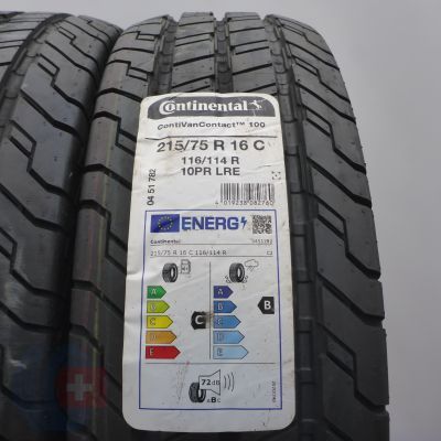 3. Opony 215/75 R16C 4x CONTINENTAL 116/114R ContiVanContact 100 Letnie 2021 Nieużywane