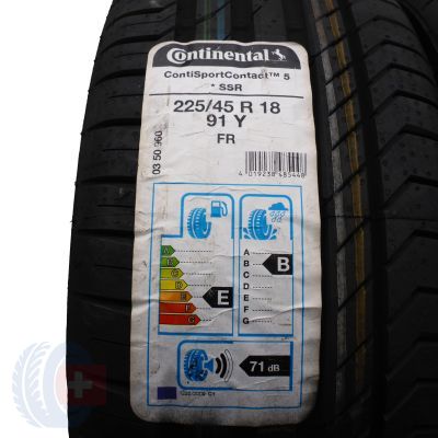 2. 2 x CONTINENTAL 225/45 R18 91Y ContiSportContact 5 RSC BMW Lato 2020 Jak Nowe