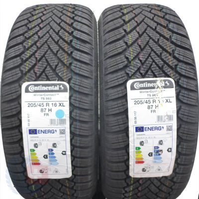 2 x CONTINENTAL 205/45 R16 87H XL WinterContact TS 860 Zima 2021 Nieużywane Jak Nowe