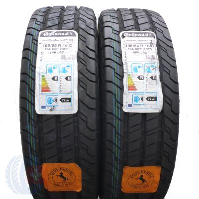 Opony 195/65 R16C 2x CONTINENTAL 104/102T ContiVanContact 100 Letnie 2019 Jak Nowe Nieużywane