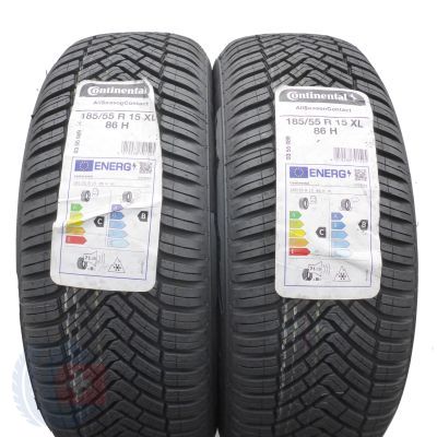 Opony 185/55 R15 2x CONTINENTAL 86H XL AllSeasonContact Wielosezonowe 2021 Jak Nowe