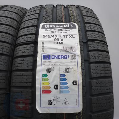 3. Opony 245/45 R17 2x CONTINENTAL 99V XL ContiWinterContact TS810 S M0 Zimowe 2022 