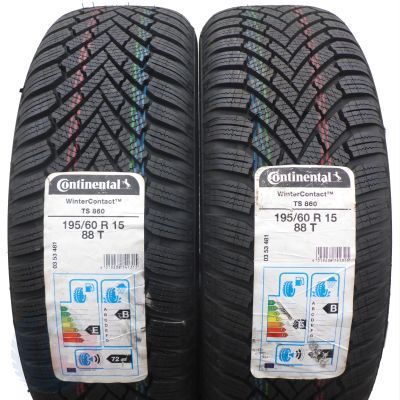 2 x CONTINENTAL 195/60 R15 88T WinterContact TS860 Zima 2020 Jak Nowe Nieużywane