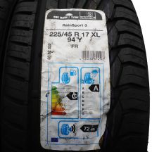 2. Opony 225/45 R17 4x UNIROYAL 94Y XL RainSport 3 Letnie 2019 Jak Nowe Nieużywane