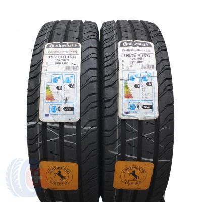 2 x CONTINENTAL 195/70 R15C 104/102R ContiVanContact 200 Lato 2019 Jak Nowe