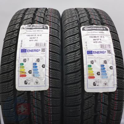 3. Opony 195/60 R16C 4x CONTINENTAL 99/97T VanContact Winter Zimowe 2024 Jak Nowe