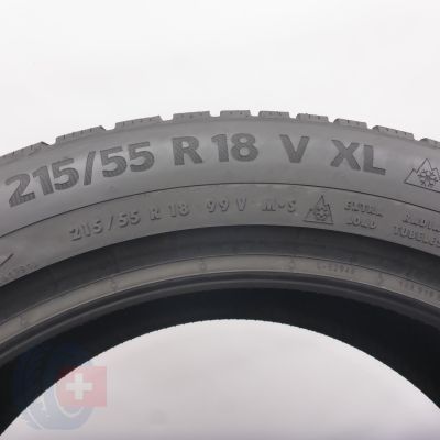 6. Opony 215/55 R18 4x CONTINENTAL 99V XL WinterContact TS870P Zimowe 2023 Jak Nowe 7-7,2mm