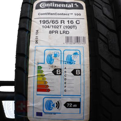 3. 4 x CONTINENTAL 195/65 R16C 104/102T ContiVanContact 100 Lato 2018 Jak Nowe Nieużywane