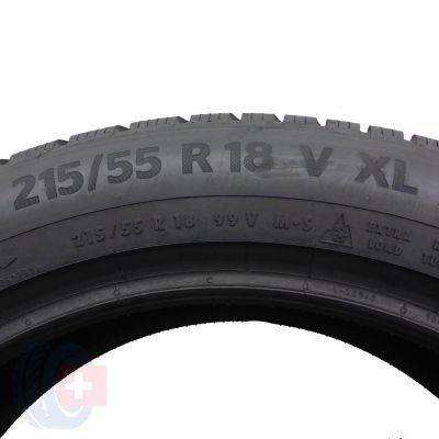 7. Opony 215/55 R18 2x CONTINENTAL 99V XL WinterContact TS 870 P Zimowe 2023 9 i 8,8mm Jak Nowe