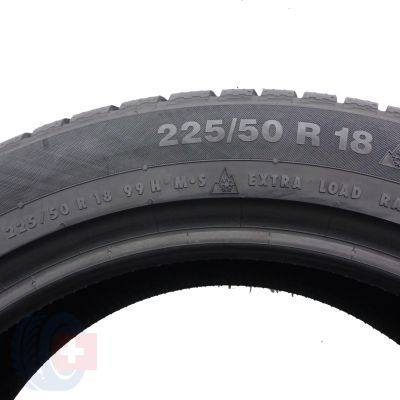 5. Opony 225/50 R18 4x CONTINENTAL 99H XL ContiWinterContact TS830P AO Zimowe 2022 Jak Nowe 7-7,2mm 