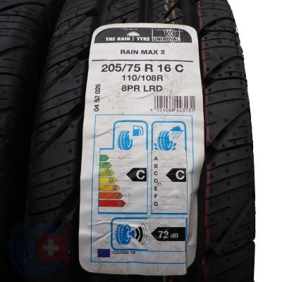 3. 4 x UNIROYAL 205/75 R16C 110/108R Rain Max 2 Lato 2016 Nieużywane