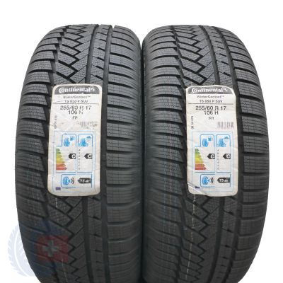 4. 4 x CONTINENTAL 255/60 R17 106H WinterContact TS850P SUV Zima 2018 Jak Nowe