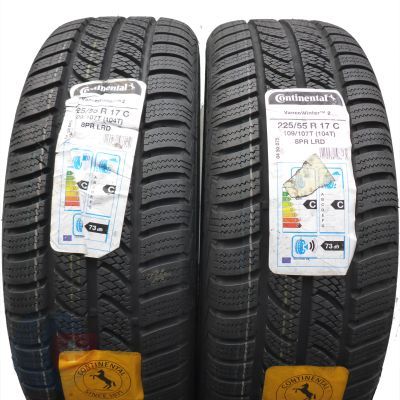 Opony 225/55 R17C 2x CONTINENTAL 109/107T VancoWinter 2 Zimowe 2019 Jak Nowe Nieużywane