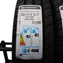 2. 4 x CONTINENTAL 185/75 R16C 104/102R ContiVanContact 200 Lato 2019 Jak Nowe Nieużywane