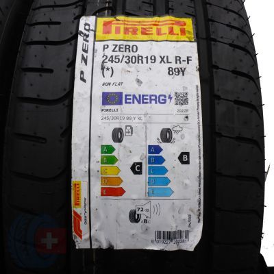 2. 2 x PIRELLI 245/30 R19 89Y XL BMW P Zero RunFlat Lato 2022 Jak Nowe Nieużywane