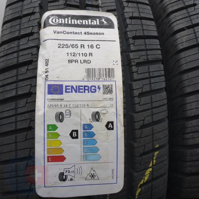 2. Opony 225/65 R16C 4x CONTINENTAL 112/110R VanContact 4Season Wielosezonowe 2023 Nieużywane 