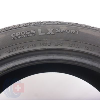 7. Opony 245/45 R20 4x CONTINENTAL 103W XL CrossContact LX Sport M+S Letnie 2021 Nieużywane 