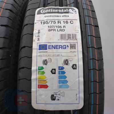 2. Opony 195/75 R16C 4x CONTINENTAL 107/105R VanContact Ultra Letnie 2023 Nieużywane
