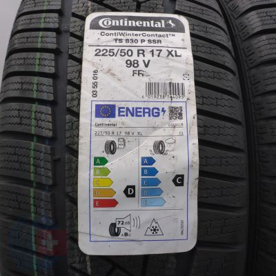 4. Opony 225/50 R17 4x CONTINENTAL 98V ContiWinterContact TS830P RunFlat Zimowe 2023 Jak Nowe Nieużywane