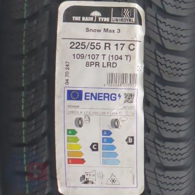 2. Opony 225/55 R17C 4x UNIROYAL 109/107T SnowMax 3 Zimowe 2022 Nieużywane 