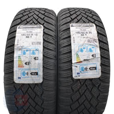 3. Opony 195/60 R15 4x CONTINENTAL 88T WinterContact TS 860 Zimowe 2018 Nieużuwane 