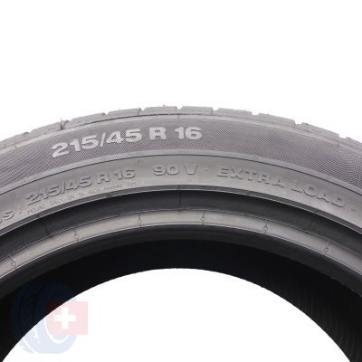 6. Opony 215/45 R16 2x CONTINENTAL 90V XL ContiPremiumContact 2 A0 Letnie 2019 Jak Nowe 