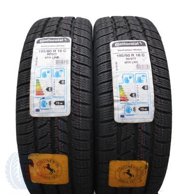 Opony 195/60 R16C 2x CONTINENTAL 99/97T VanContact Winter Zimowe 2019 Jak Nowe Nieużywane 