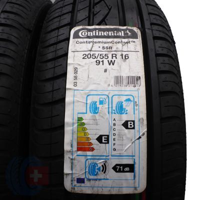 2. 2 x CONTINENTAL 205/55 R16 91W ContiPremiumContact SSR RunFlat Lato 2019 Jak Nowe Nieużywane