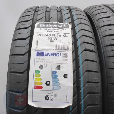 2. Opony 225/40 R18 2x CONTINENTAL 92W XL ContiSportContact 5 MOE RFT Letnie 2022 