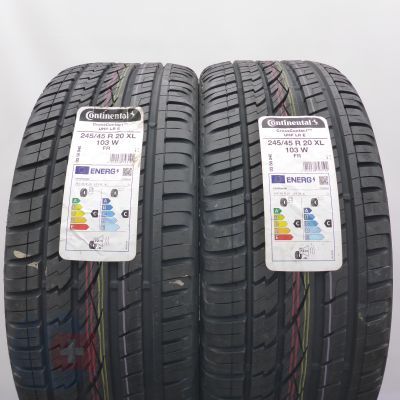 Opony 245/45 R20 2x CONTINENTAL 103W XL CrossContact UHP M+S Letnie 2021 Jak Nowe
