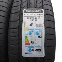 2. 4 x CONTINENTAL 225/60 R18 100H ContiSportContact 5 SUV Lato 2020  Jak Nowe