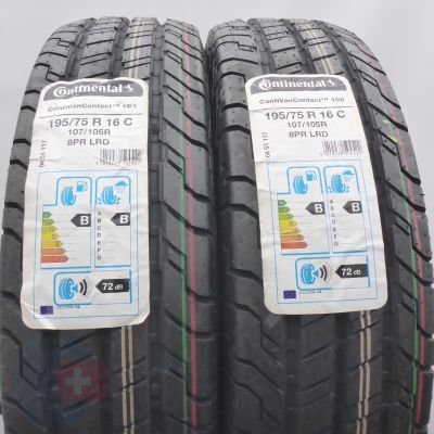 Opony 195/75 R16C 2x CONTINENTAL 107/105R ContiVanContact 100 Letnie 2010/20