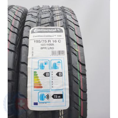 3. Opony 195/75 R16C 2x CONTINENTAL 107/105R ContiVanContact 100 Letnie 2010/20