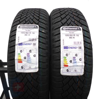 3. Opony 185/60 R16 4x CONTINENTAL 86H WinterContact TS860 Zimowe 2021 Jak Nowe Nieużywane