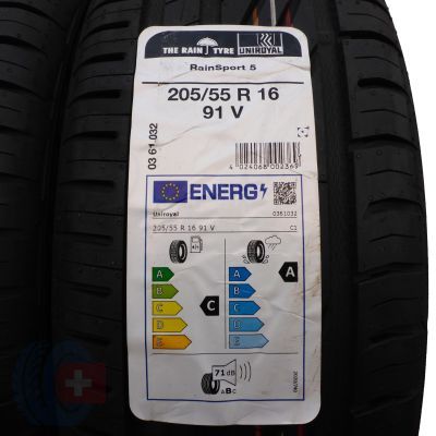 2. 4 x UNIROYAL 205/55 R16 91V RainSport 5 Lato 2022 Jak Nowe