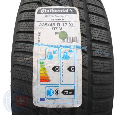 3. 4 x CONTINENTAL 235/45 R17 97V XL WinterContact TS850P Zima 2018 Jak Nowe