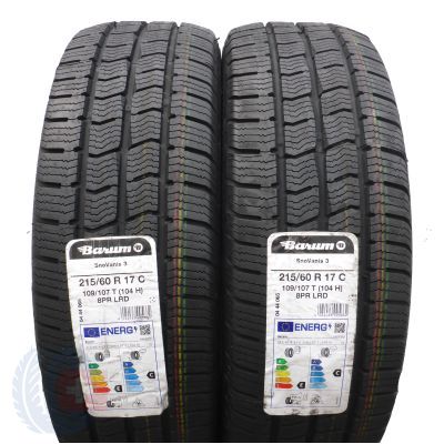 Opony 215/60 R17C 2x BARUM 109/107T Snovanis 3 Zimowa 2022 Jak Nowe