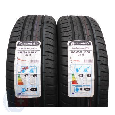 4. 4 x CONTINENTAL 195/60 R16 93H XL ContiEcoContact 5 Lato 2019/2021 