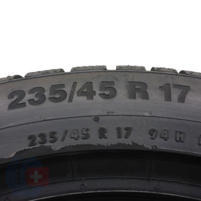 6. 4 x CONTINENTAL 235/45 R17 94H WinterContact TS850P Zima 2021 Jak Nowe