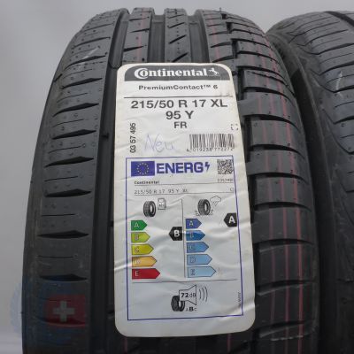 2. Opony 215/50 R17 2x CONTINENTAL 95Y XL PremiumContact 6 Letnie 2022 