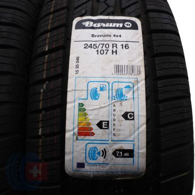 2. Opony 245/70 R16 4x BARUM 107H Bravuris 4x4 letnie M+S 2020 Jak Nowe