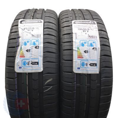 Opony 195/65 R15 2x CONTINENTAL 91V ContiPremiumContact 5 Letnie 2015 Nieużywane