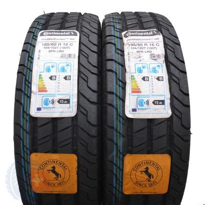 2 x CONTINENTAL 195/65 R16C 104/102T ContiVanContact 100 Lato 2019 Jak Nowe Nieużywane