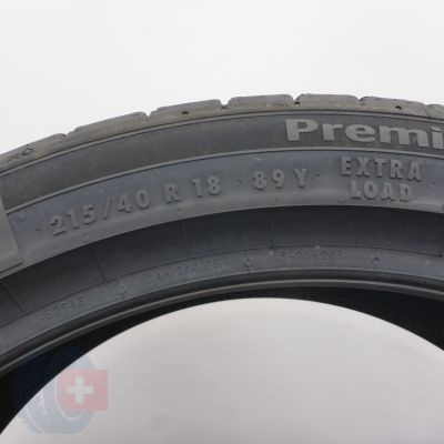 7. Opony 215/40 R18 4x CONTINENTAL 89Y XL PremiumContact7 Letnie 2024 Nieużywane