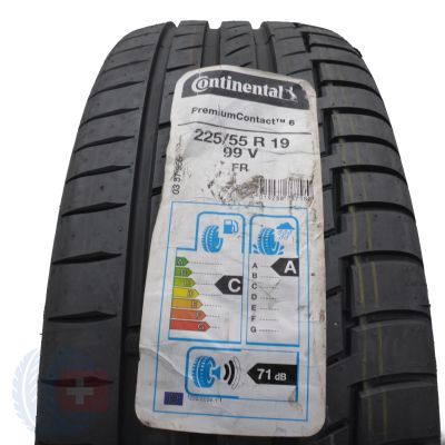 1 x CONTINENTAL 225/55 R19 99V PremiumContact 6 Lato 2019 Jak Nowa