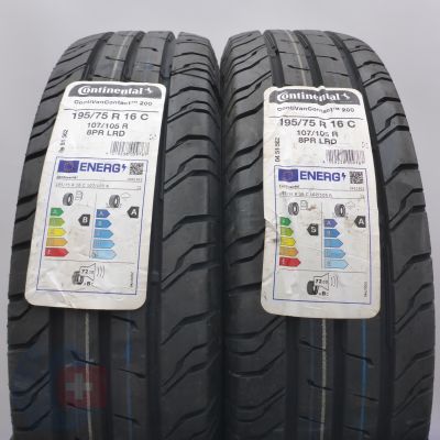3. Opony 195/75 R16C 4x CONTINENTAL 107/105R ContiVanContact 200 Letnie 2021/22 Jak Nowe