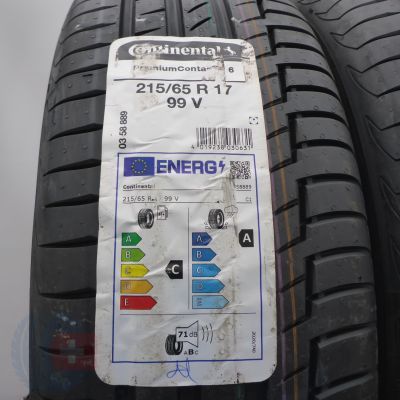 2. Opony 215/65 R17 2x CONTINENTAL 99V PremiumContact6 Letnie 2021 Nieużywane