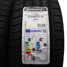 2. Opony 215/60 R16 2x CONTINENTAL 95V ContiPremiumContact 2 Seal letnie 2022 Jak Nowe