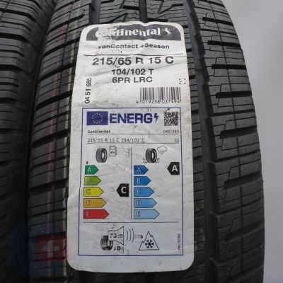 2. Opony 215/65 R15C 2x CONTINENTAL 104/102T VanContact 4Season Wielosezonowe 2022 Nieużywane 2. Opony 215/65 R15C 2x CONTINENTAL 104/102T VanContact 4Season Wielosezonowe 2022 Nieużywane